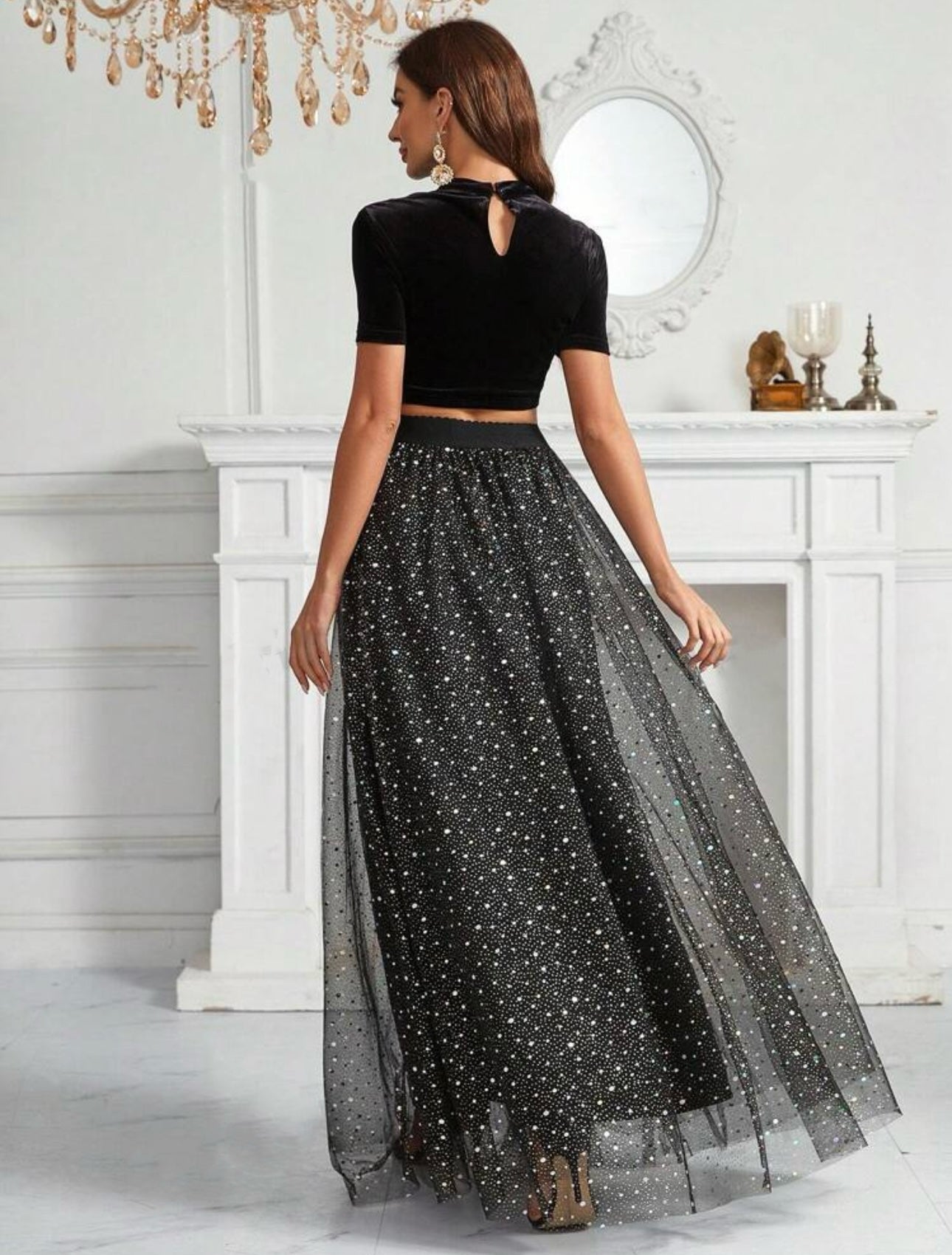 Set Falda Blusa Terciopelo