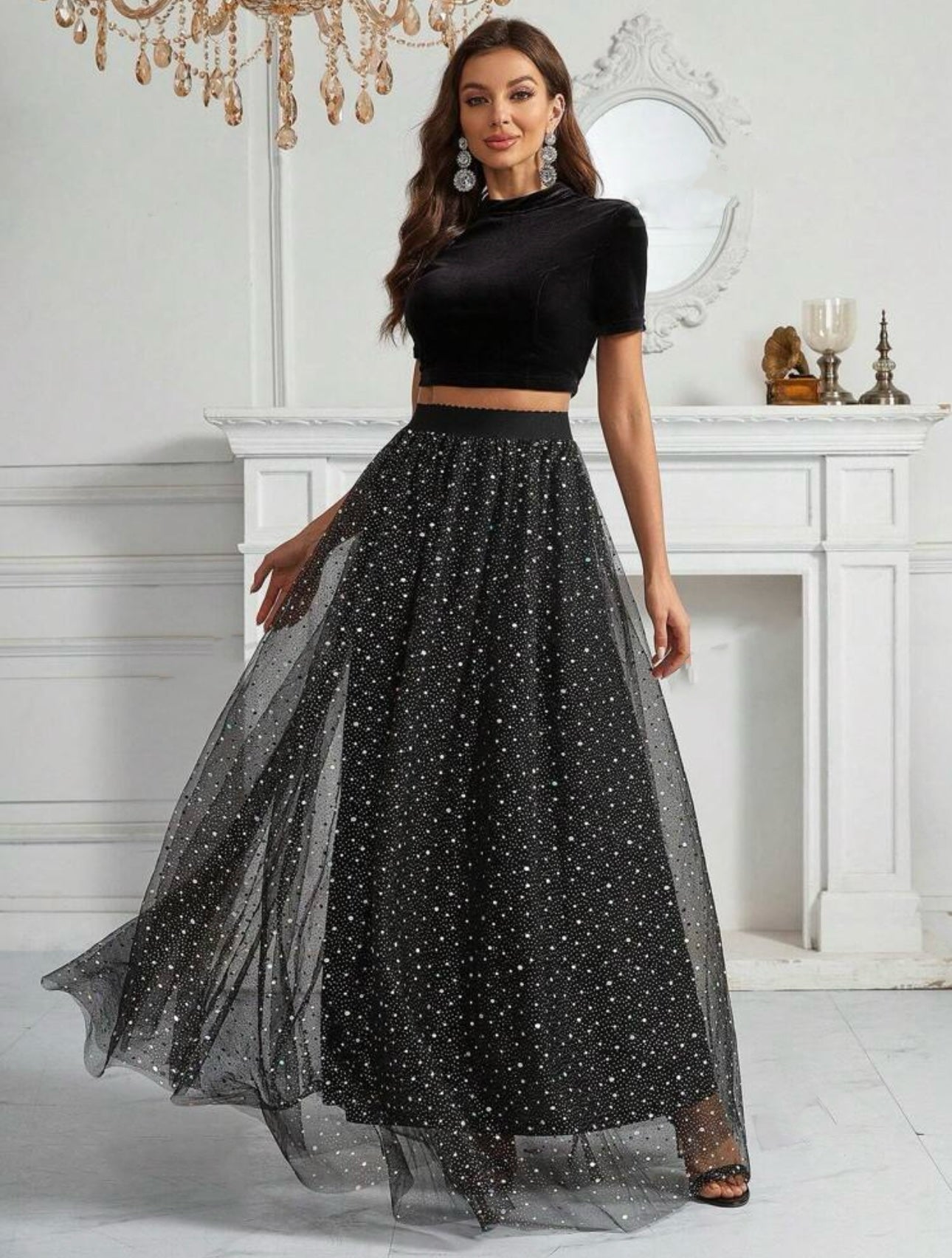 Set Falda Blusa Terciopelo