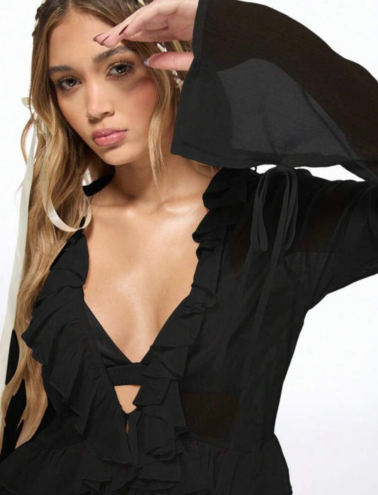 Blusa larga negra