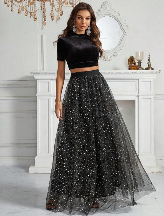 Set Falda Blusa Terciopelo