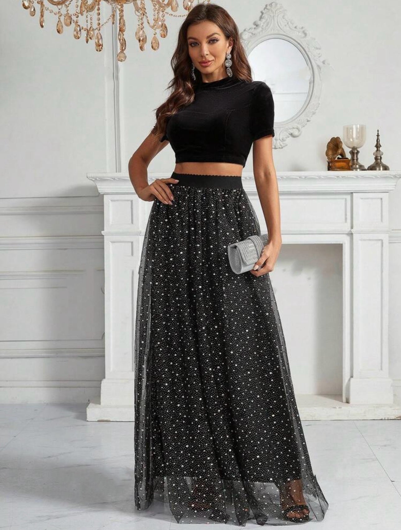 Set Falda Blusa Terciopelo