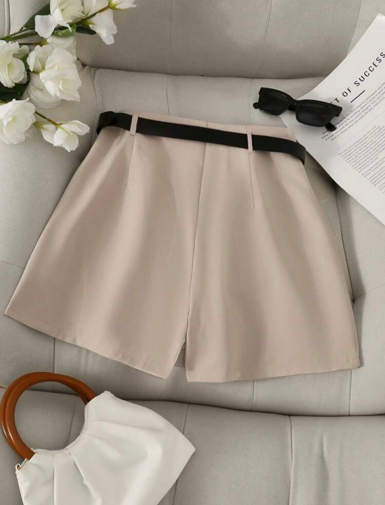 Falda Short Beige