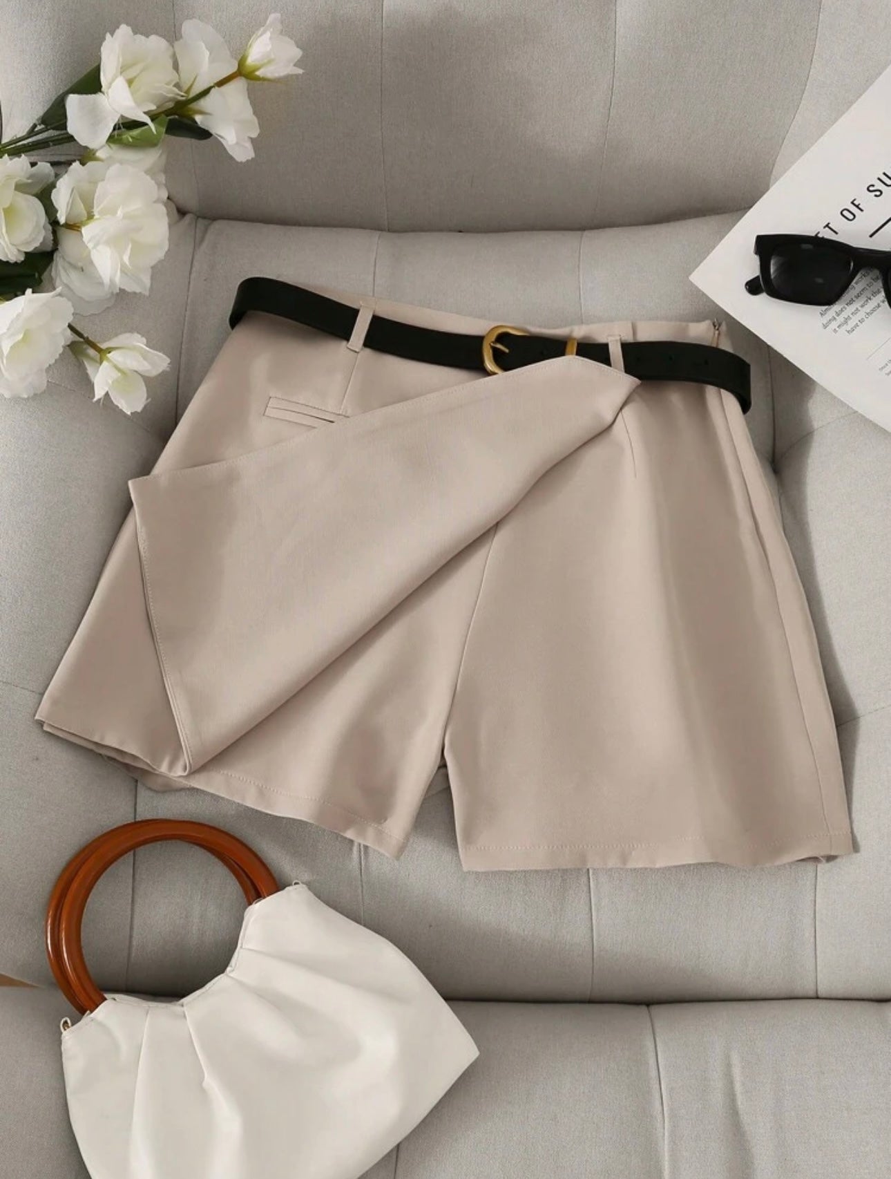 Falda Short Beige